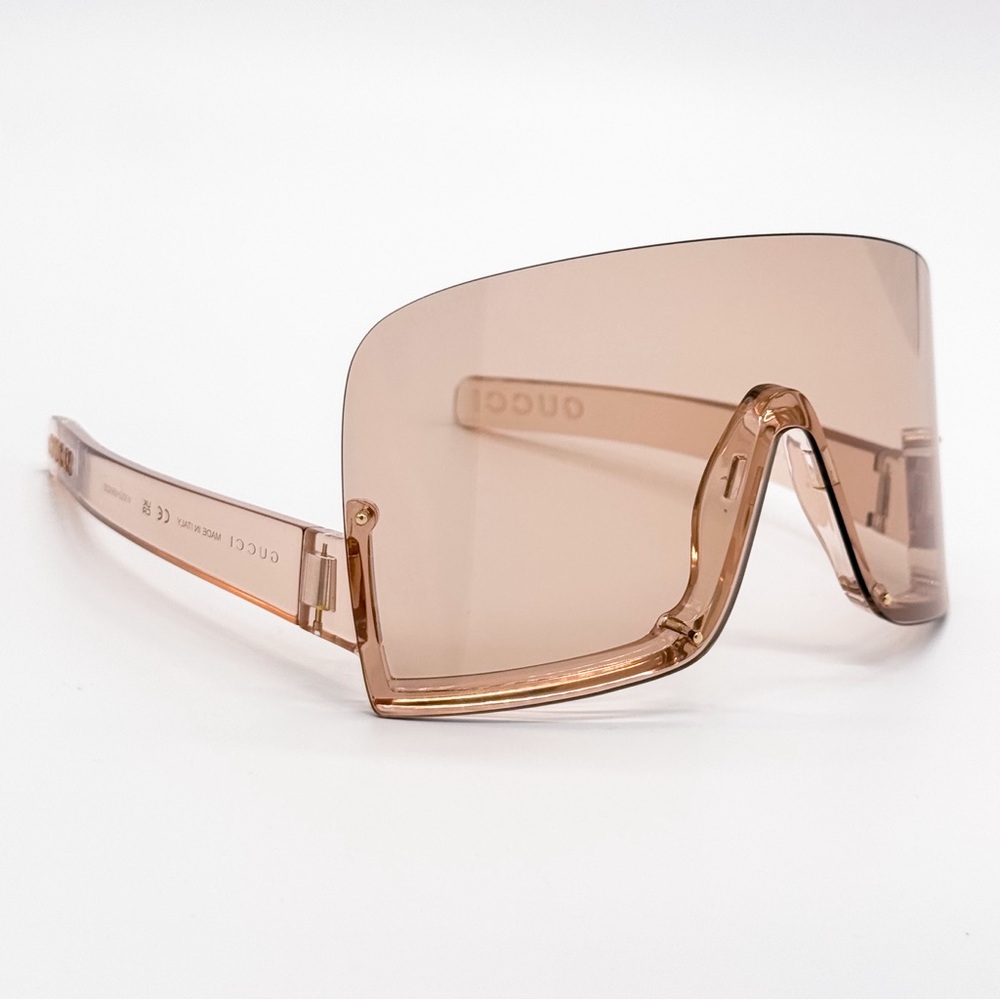NEW GUCCI MASK WOMEN SUNGLASSES GUCCI GG1631S 010 GUCCI CREAM SHIELD EYEWEAR - Picture 9 of 13